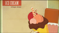 The retro cartoon Ice Cream 02 - vector material