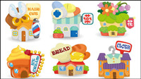 Cartoon houses 01 - vector material