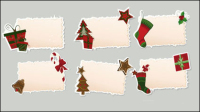 Christmas elements stickers 02 - vector material