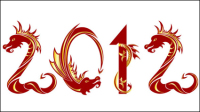 2012 Year of the Dragon creative pattern 04 - vector material