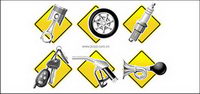 Auto Parts Series icon vector material