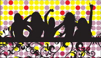 Female silhouette pattern vector material