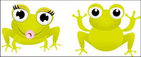 The green frog with big eyes Vector