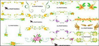 Vector flowers and lace pattern