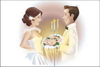 Wedding couple Vector material