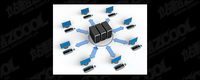 3D computer network connecting picture material-8