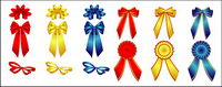 Bows and badge vector material
