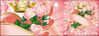 Pink roses and ribbons
