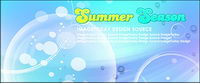 Summer Korean style background material layered psd-1