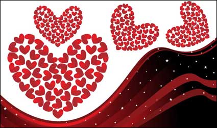 Heart-shaped vector material dynamic lines of the background