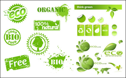 Some eco theme icon vector material