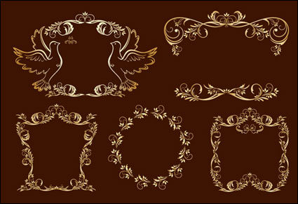 Exquisite aureate ou luxuriant lace vector material