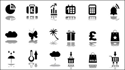 Concise black icon vector material