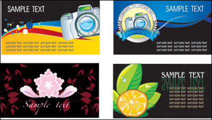 Flowers plant theme card template vector of material