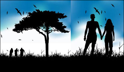 Beautiful silhouette Vector