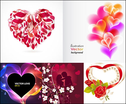 Romantic heart-shaped Vector Graphics