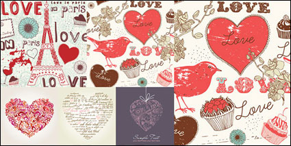 Painted love element vector