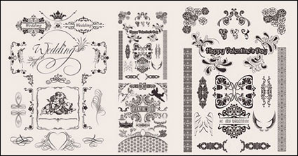 Wedding lace pattern vector material