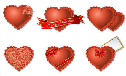 Romantic heart-shaped gift box packaging vector material