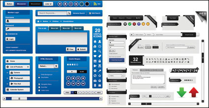 Web page design elements vector