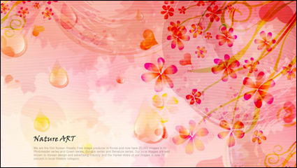 Romantic floral pattern background vector design material -5
