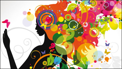 Beautiful fashionable silhouette 01 - Vector