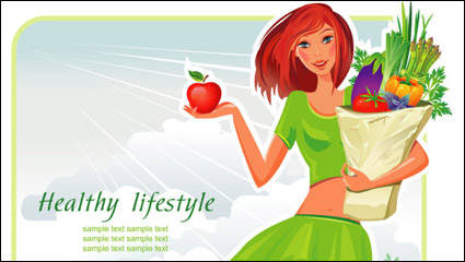 Girls illustrator 01 - vector