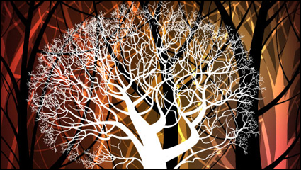 Tree silhouette background 02 - vector