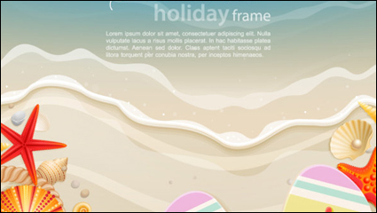 Shells and starfish material 04 - vector