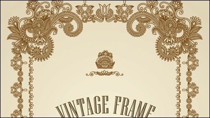 European retro pattern frame 01 - Vector