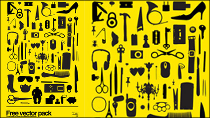 Sophisticated tools silhouette - vector
