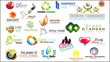 A variety of three-dimensional icon vector material