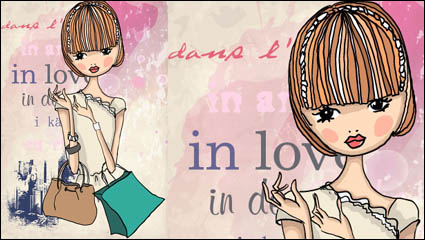 Fashion shopping girl 05 - vector