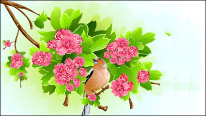 Flowers background 01 - vector material