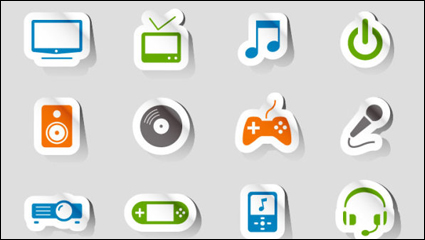 Exquisite electronic products stickers 02 - vector material