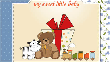 Cartoon children card 03 - vector material