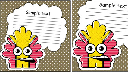 Cartoon stickers background 03 - vector material