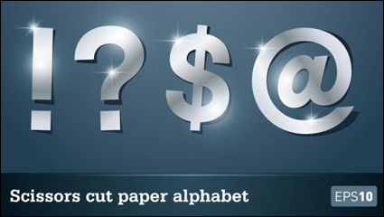 Star Paper-cut letters 02 - Vector material