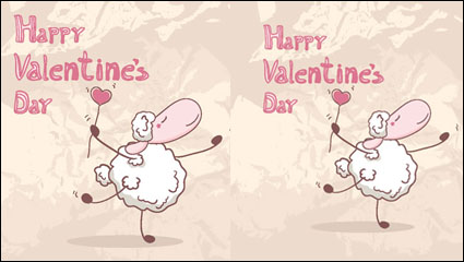 Cartoon Valentine illustrator 02 - vector material