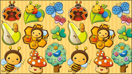 The lovely insect plant 01 - Vector