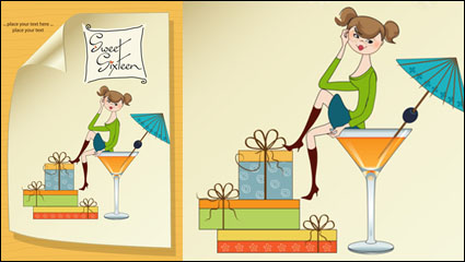 Cute cartoon illustration 03 - vector material