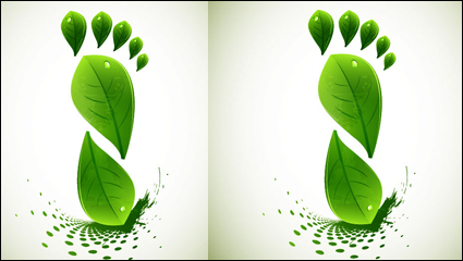 Green leaf shape border 01 - vector material