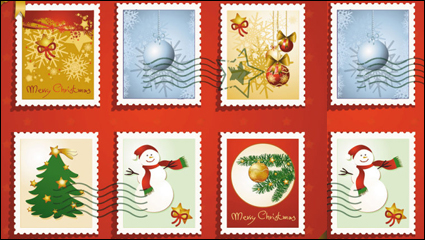 Christmas stamps of elements 03 - vector material