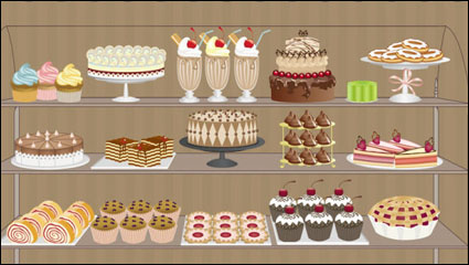 Cartoon window shop 03 - vector material