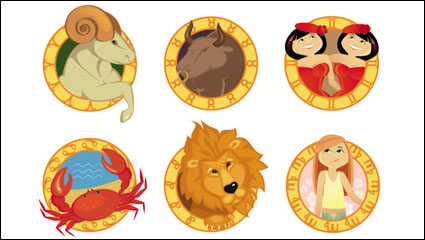 Cartoon 12 constellation pattern 05 - vector material