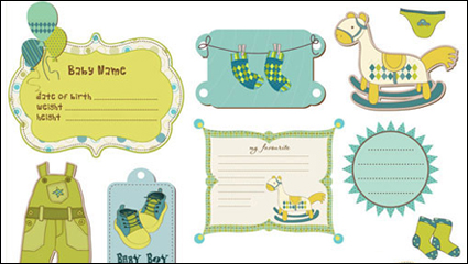 Cartoon stickers 01 - vector material