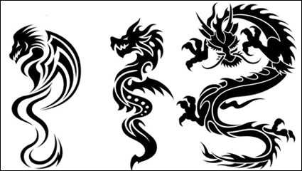 Dragon-shaped patterns 07 - vector material