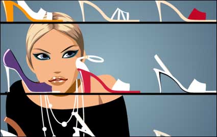 Select shoes fashion women vector material