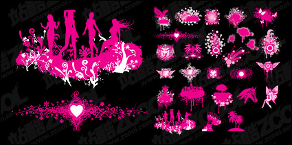 Fashion trends and patterns element vector material