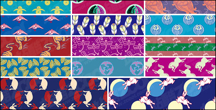 Classical vector graphics tiled background material-3